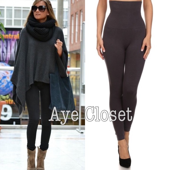 High Waisted Compression Leggings Tummy Control - Picture 2 of 3